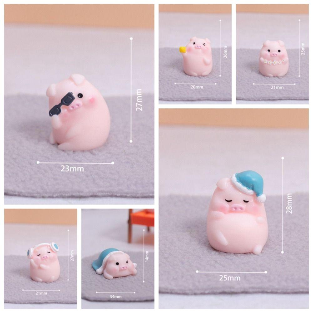 Miniatures Animal Cartoon Piggy Car Ornaments  Car Interior Supplies