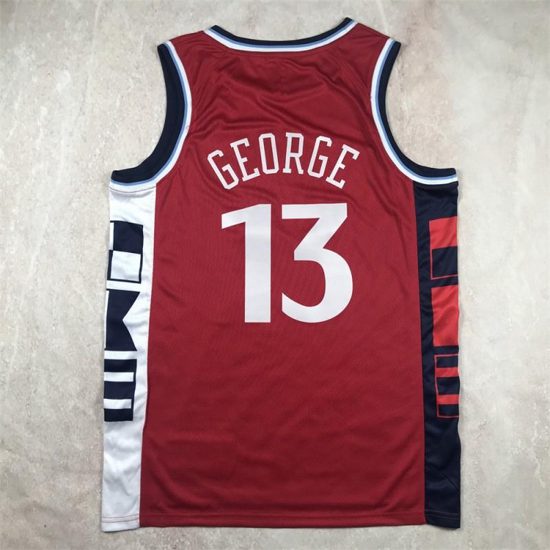 Mens LA Clippers 13 Paul George Basketball Jersey Hot Press Print Sportswear Adult Training Game Wear