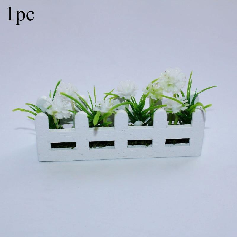 1pc Miniature Fence Artificial Flower Decoration Tabletop Ornament Home Office Garden Party and Craft DIY Decoration Accessories