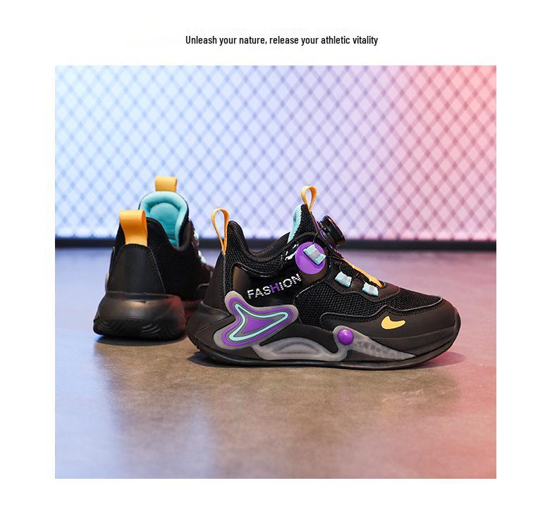 Boys' 2025 Spring/Autumn Basketball Shoes: Non-Slip, Breathable Mesh Sports Sneakers for Kids