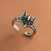 925 Sterling Silver Rings for Women Couple Minimalist Handmade Simple Wide Retro Rabbit Ring Fine Jewelry Gift Prevent Allergy