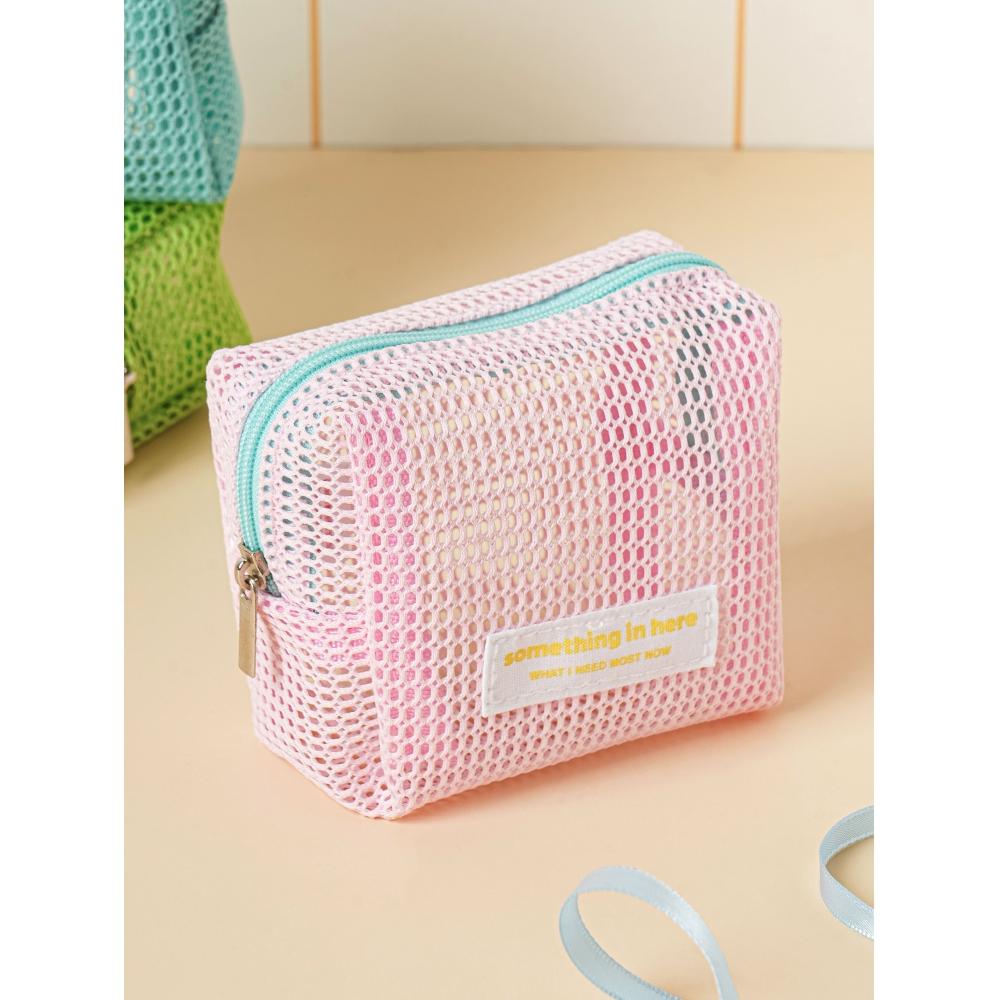 

Сетчатый мешочек Daiso Point Label, маленький green (yellow zipper)