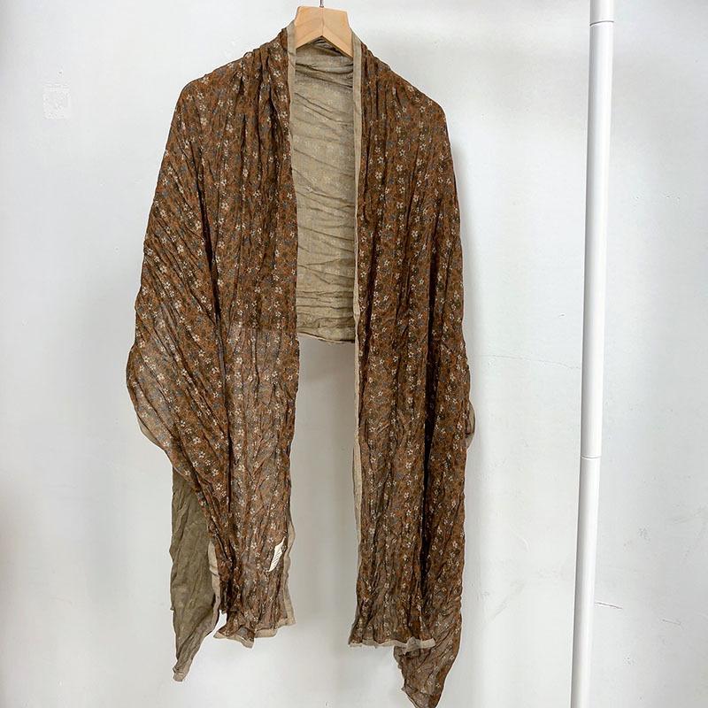 Floral Korean Cotton-Linen Scarf: Fashionable, Breathable Shawl for Autumn & Winter
