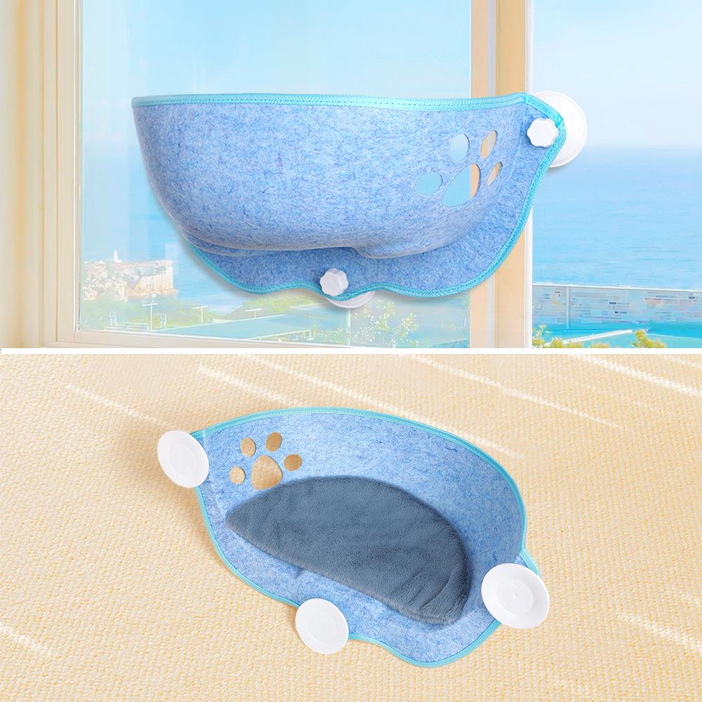 

New Washable Cat Hammock: Felt Cat Nest with Suction Cup for Window Sill or Balcony Bagged