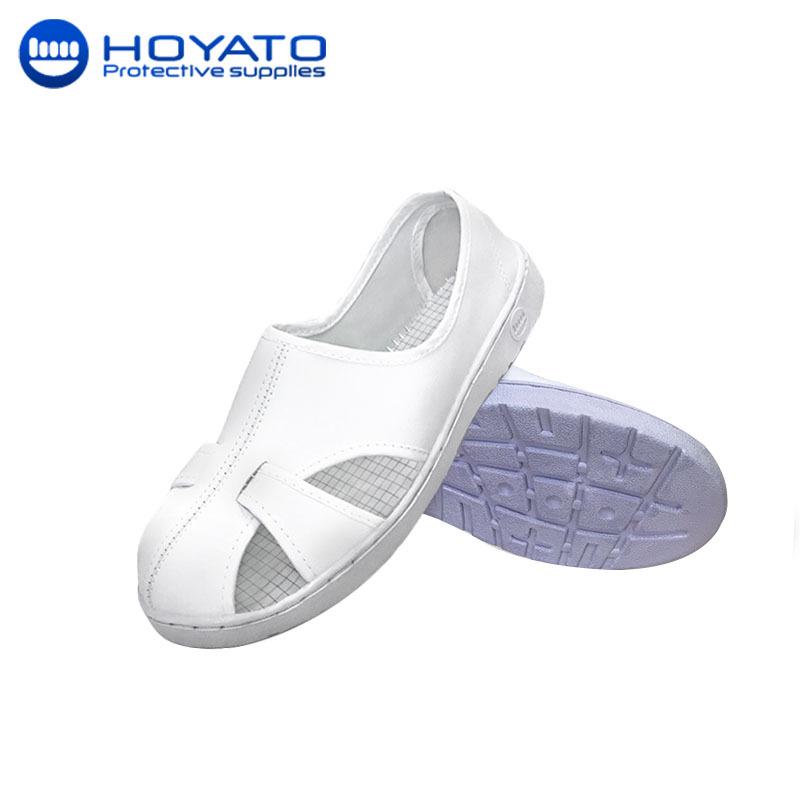 Leather Anti-Static, Non-Slip Work Shoes: Acid & Alkali Resistant, Comfortable, Easy On/Off for Dust-Free Workshops