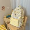 Striped Backpack with Horse Pattern and Front Pocket for School and Daily Use