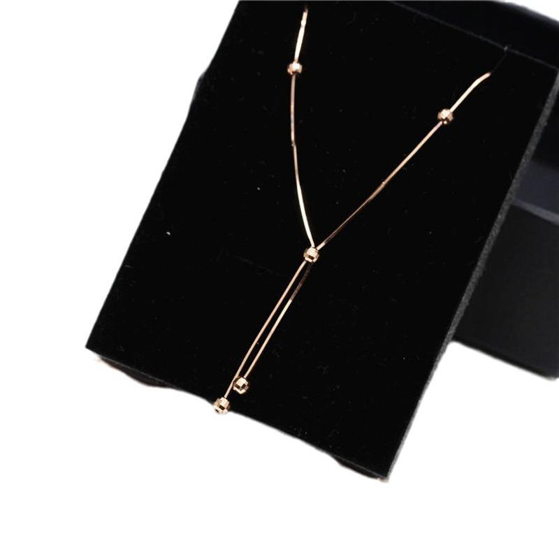 Purple Gold Rose Gold Fashionable Simple Snake Bone Fringed Necklace Color Gold Set Chain Collarbone Chain