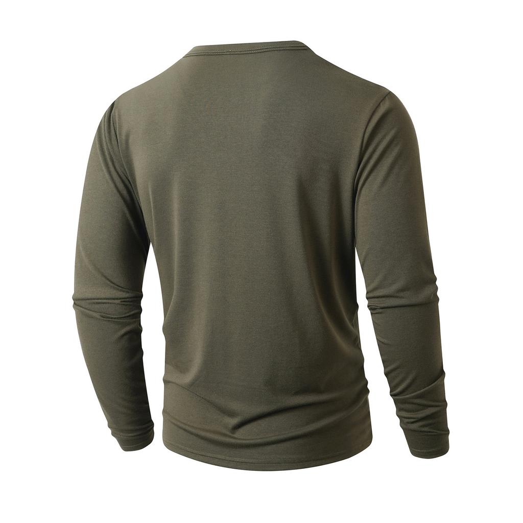 Men'S Round Neck Long Sleeved Fashionable Casual Sports Top
