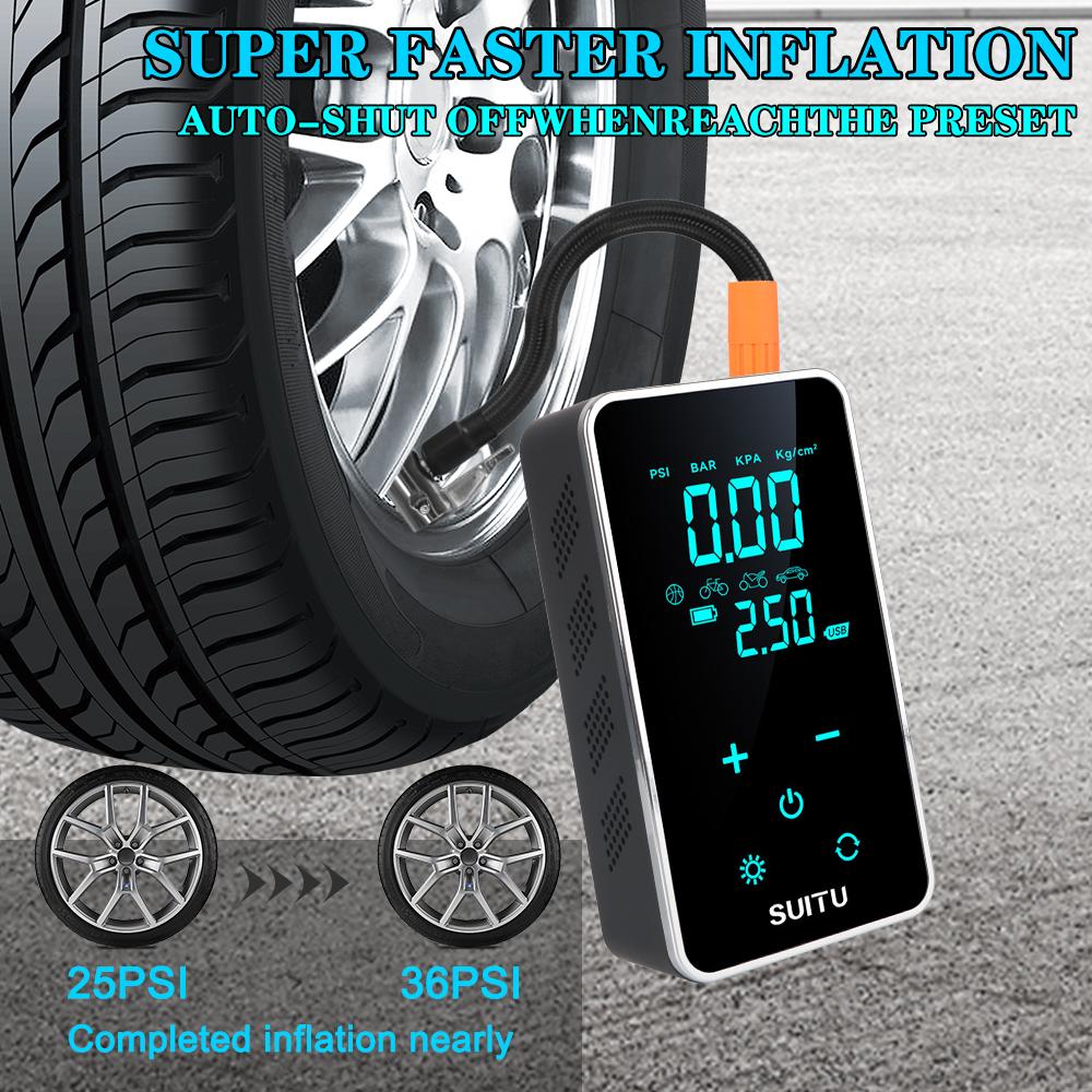 Mounted Motorcycle Bicycle Ball Inflator Compressor Wireless Tire Inflatable Pump Portable Car Electrical Air Pump LCD Display