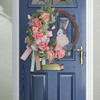 Artificial Easter Rabbit Wreath Accessory for Front Door Rabbit Eggs Spring Decoration for Indoors and Outdoor Use