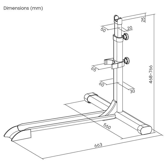 Self-supporting Bicycle Stand Cranit Adjustable Horizontal Vertical Floor Stand ME89 Black
