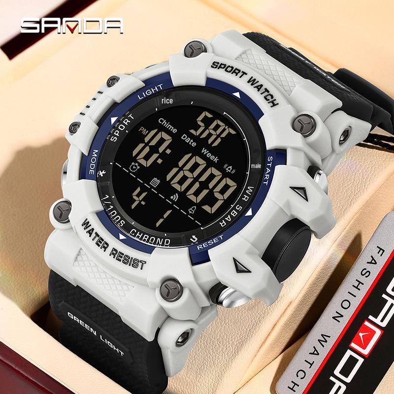 Sanda Korean Style Multifunctional Waterproof Sports Watch for Male Students and Teenagers