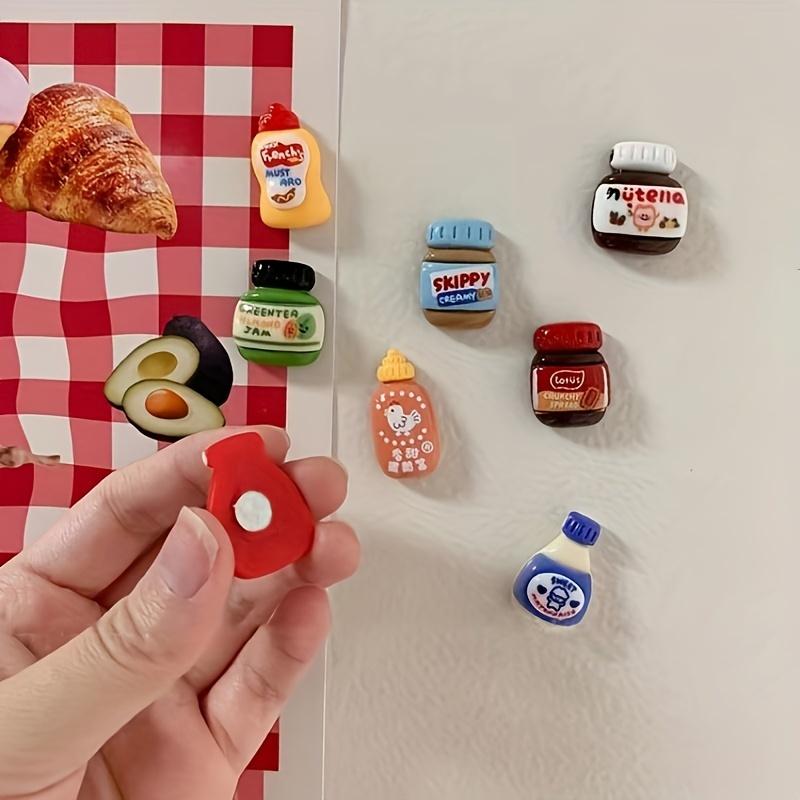 8pcs Refrigerator Magnets Kawaii Cartoon Food Fridge Magnets Cute Decorative Magnets Personalized Fridge Magnet Locker Cabinet