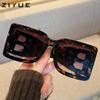 New box personalized sunglasses, women's high-end sense, big face and thin travel street shooting UV-proof sunglasses