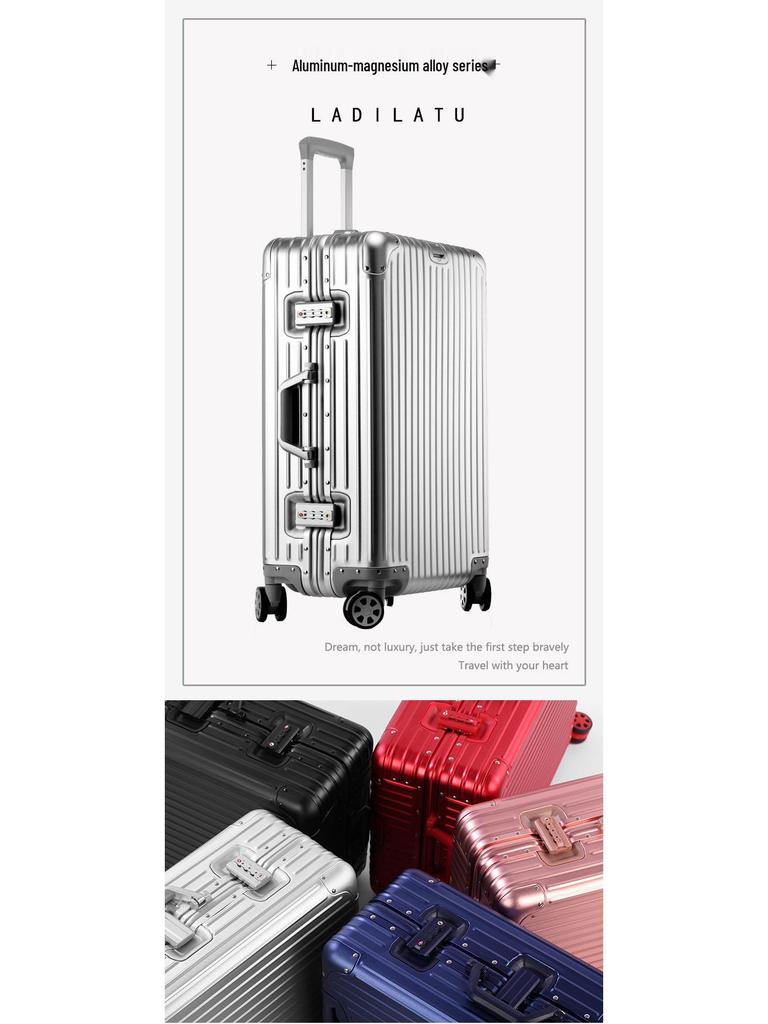 20" Classic Aluminum-Magnesium Alloy Suitcase with Customs Lock