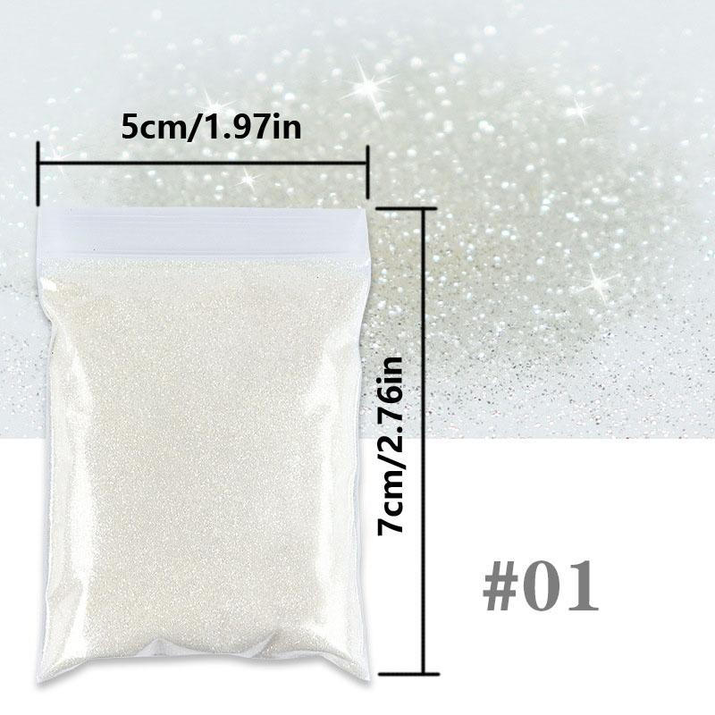 10G/bag 0.2MM Solid Color Nail Glitter Powder Fine Glitter PET Glitter Nail Decoration DIY Filling Material