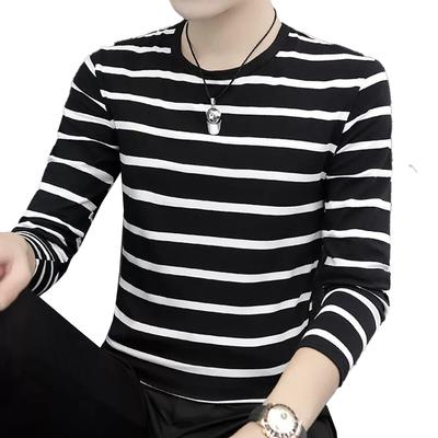 Maglietta a Maniche Lunghe a Righe da Uomo Casual Sportiva Girocollo Magliette per Uomo Blusa Pullover Top con Righe Classiche
