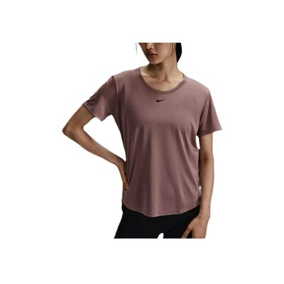 Dri-Fit One Fashionable Simple Stylish Moisture-Wicking Short Sleeve Drop Shoulder T-Shirt Women T-Shirts Gray Pink DD0639-208