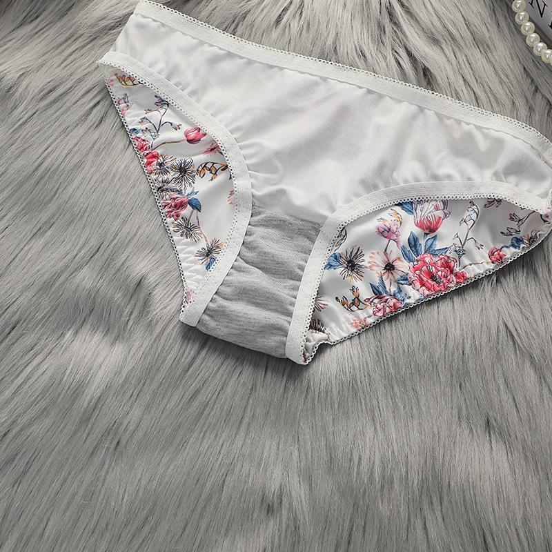Ensemble de lingerie sexy pour femme, ensemble de sous-vêtements à imprimé floral, ensemble de soutien-gorge push-up froncé avec bordure en dentelle, ensemble de soutien-gorge et de slip tendance