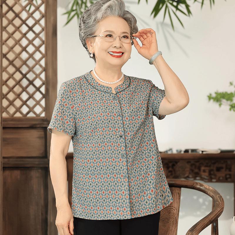 New Chinese Style Floral Print Summer Shirt L