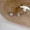 Sterling Silver Snowflake Zirconia Stud Earrings – Light Luxury, Versatile, High-End Jewelry for Women, Perfect for Autumn, Winter, and Christmas.