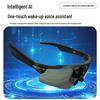 Lunettes de cyclisme intelligentes Bluetooth avec traduction IA, musique, fonctions d'appel, protection contre le vent et les UV pour les sports de plein air.