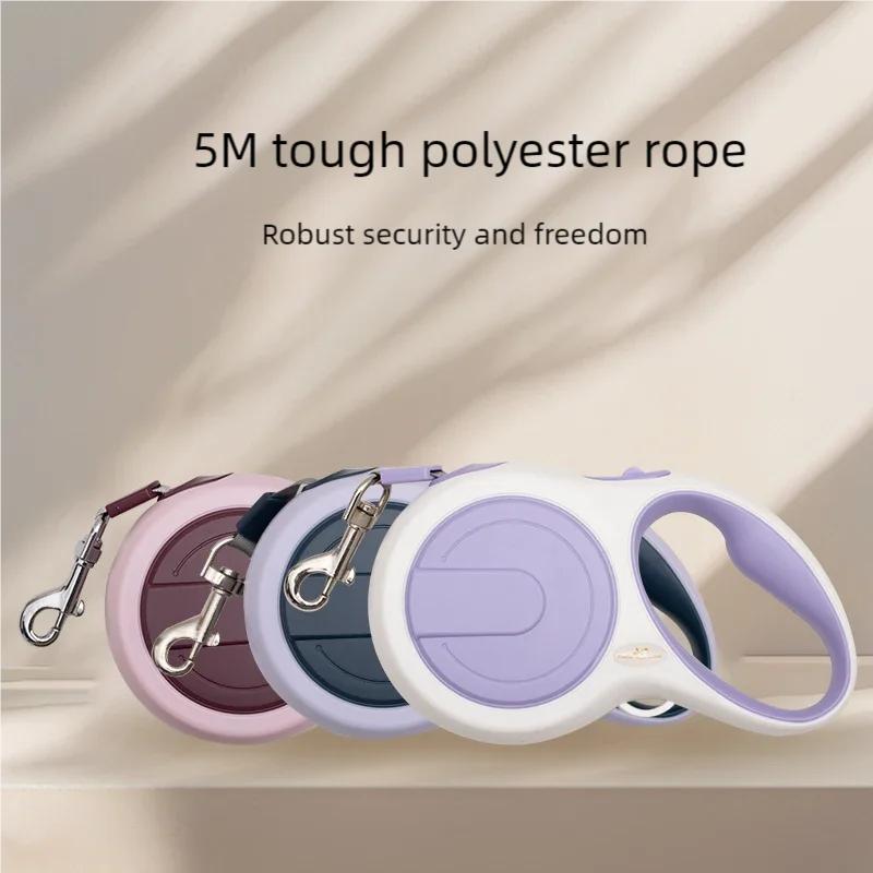 5m 50kg Dog Leash Retractable Roulette Collar for Small Medium Dog Accessories Adjustable Durable Walking Hiking Bulldog Rope