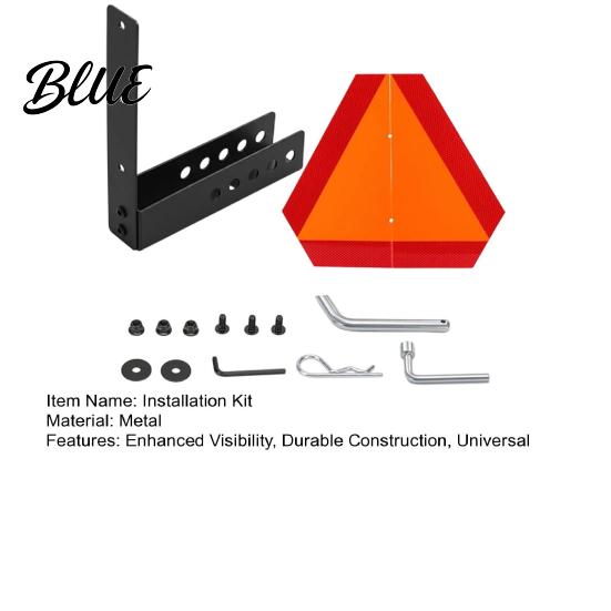 Slow Moving Vehicle Warning Triangle UTV Sign Bracket Kit with Reflective SMV Triangle 2" Receiver Six Inch Bolt Spacing Adapter Hitch Mount,