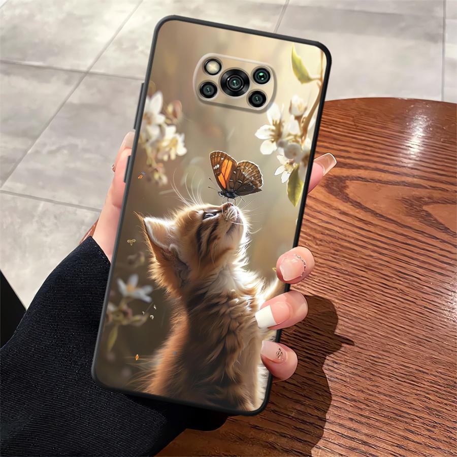 Handyhülle Case für Xiaomi Poco F8 C50 M3 M4 M7 C75 F3 C71 F1 C61 M5 X3 X4 X5 X7 Pro Süße Katze