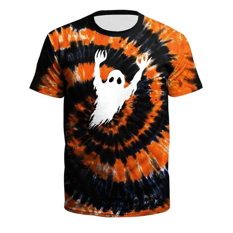 Halloween Pumpkin T-shirt Anime Pattern T-shirt Men's Women's 3D Digital Printed Polyester Halloween Casual Top