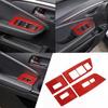 Red Carbon Fiber Window Lift Switch Frame Sticker For Honda Pilot 2016-