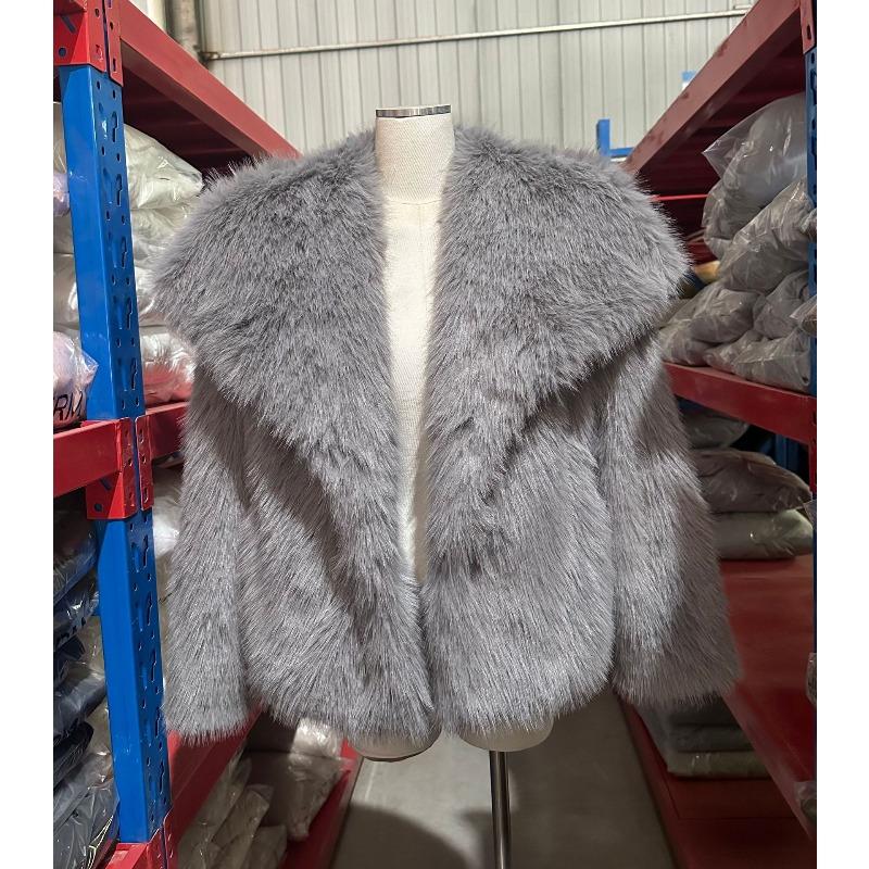 Lazy wind fox fur coat short autumn and winter artificial fur women's fur coat
