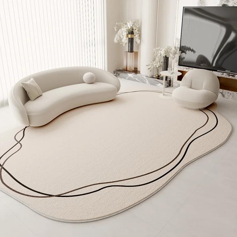 Nordic Style Cloakroom Rug Irregular shape Plush Floor Mat Fluffy Soft Rugs for Bedroom Minimalist Living Room Decoration Carpet