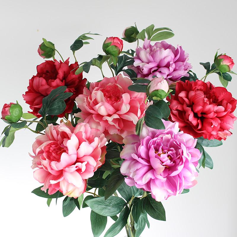 Artificial Peony Silk Flower Arrangement for Living Room and Dining Table Decor