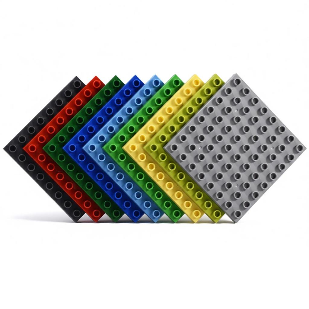 Double-Sided 8x8 Large Particles Baseplate, 64 Holes, Compatible with LEGO Universal Building Blocks