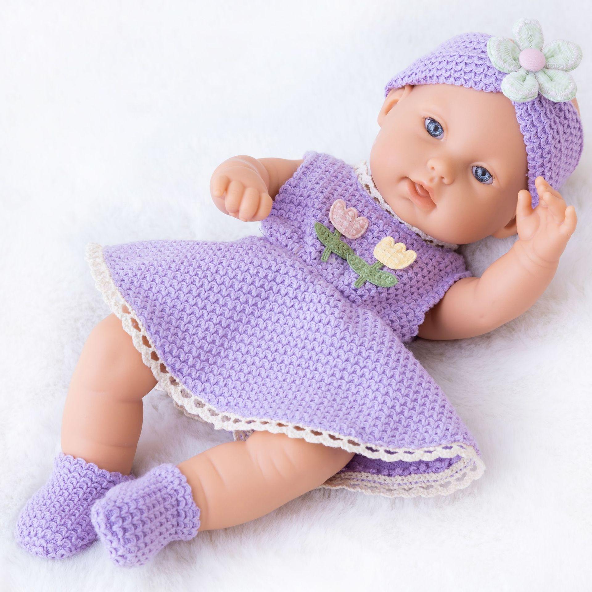 

Трансграничная горячая распродажа 12-дюймовая кукла-младенец Милая виниловая кукла Спящая с успокаивающей куклой Кукольная фабрика Прямые продажи 30CM фиолетовый