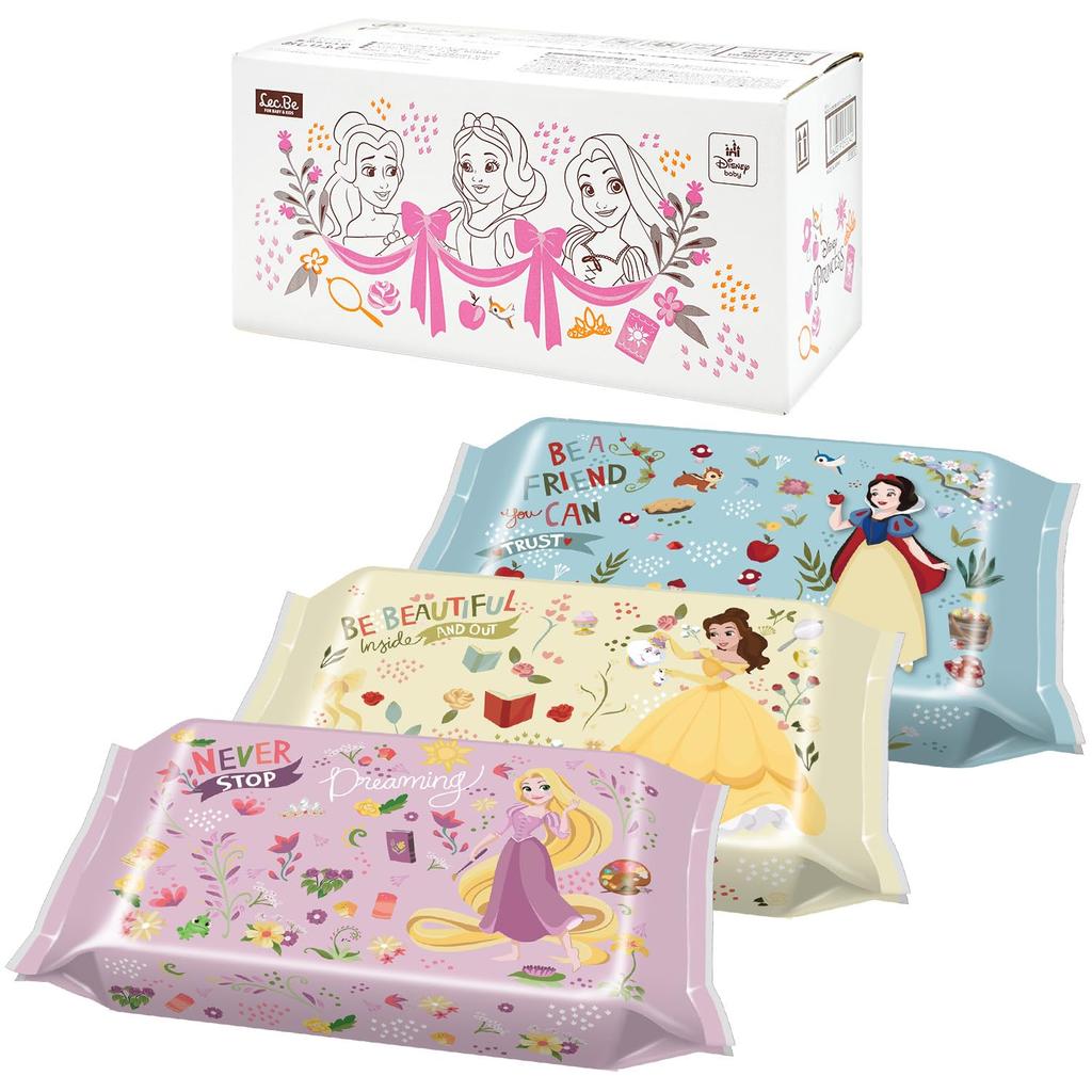 LEC Disney Pure Water Baby 80 Sheets X 20 Packs 1600 Sheets Soft Sheets Made In Japan 99% Wipes, (Disney Princess) / / / Additive-Free /
