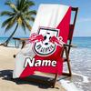 Custom Name Personalized RB Leipzig Print Beach Towel, for Trip Camping Beach Party Home Decor, Birthday Gift for Family & Friends
