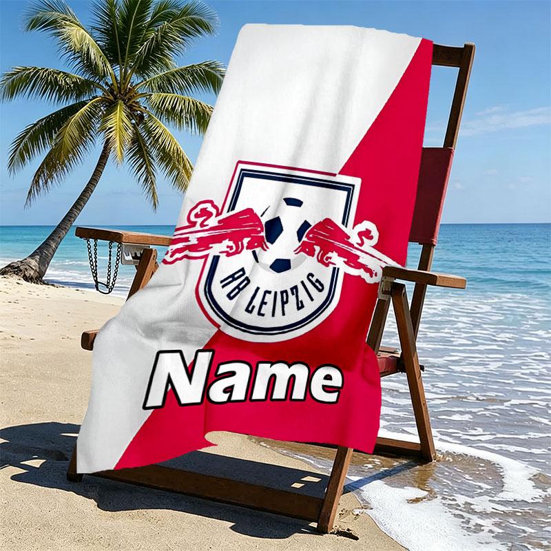 Custom Name Personalized RB Leipzig Print Beach Towel, for Trip Camping Beach Party Home Decor, Birthday Gift for Family & Friends