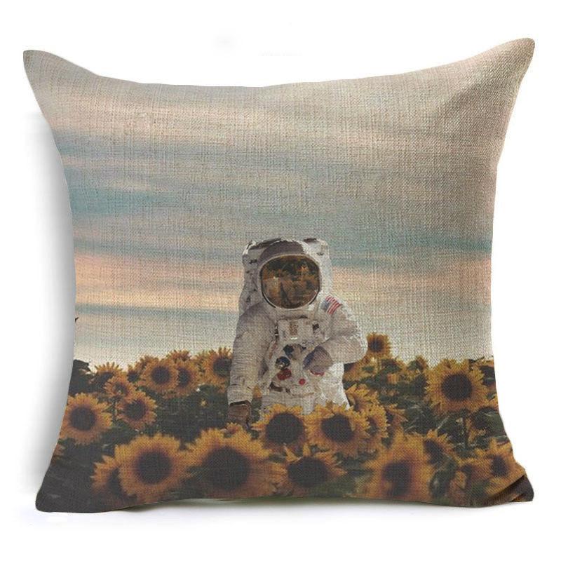 New Sunflower Flower Series Linen Pillowcase Car Home Cushion Pillowcase