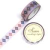 Kamiiso Sansho Japanese Washi Masking Tape *Made in Japan* 15mm x 7m Argyle SAIEN UR-3045
