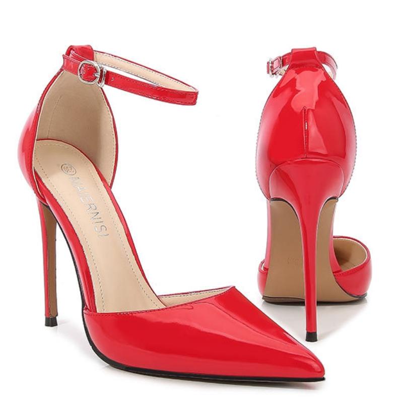 High Heels Pumps Fashion Red Black Heel D'Orsay Women Sandal Large Size 45 48 Spring Summer Office Party Shoes Female Hey Si Mey