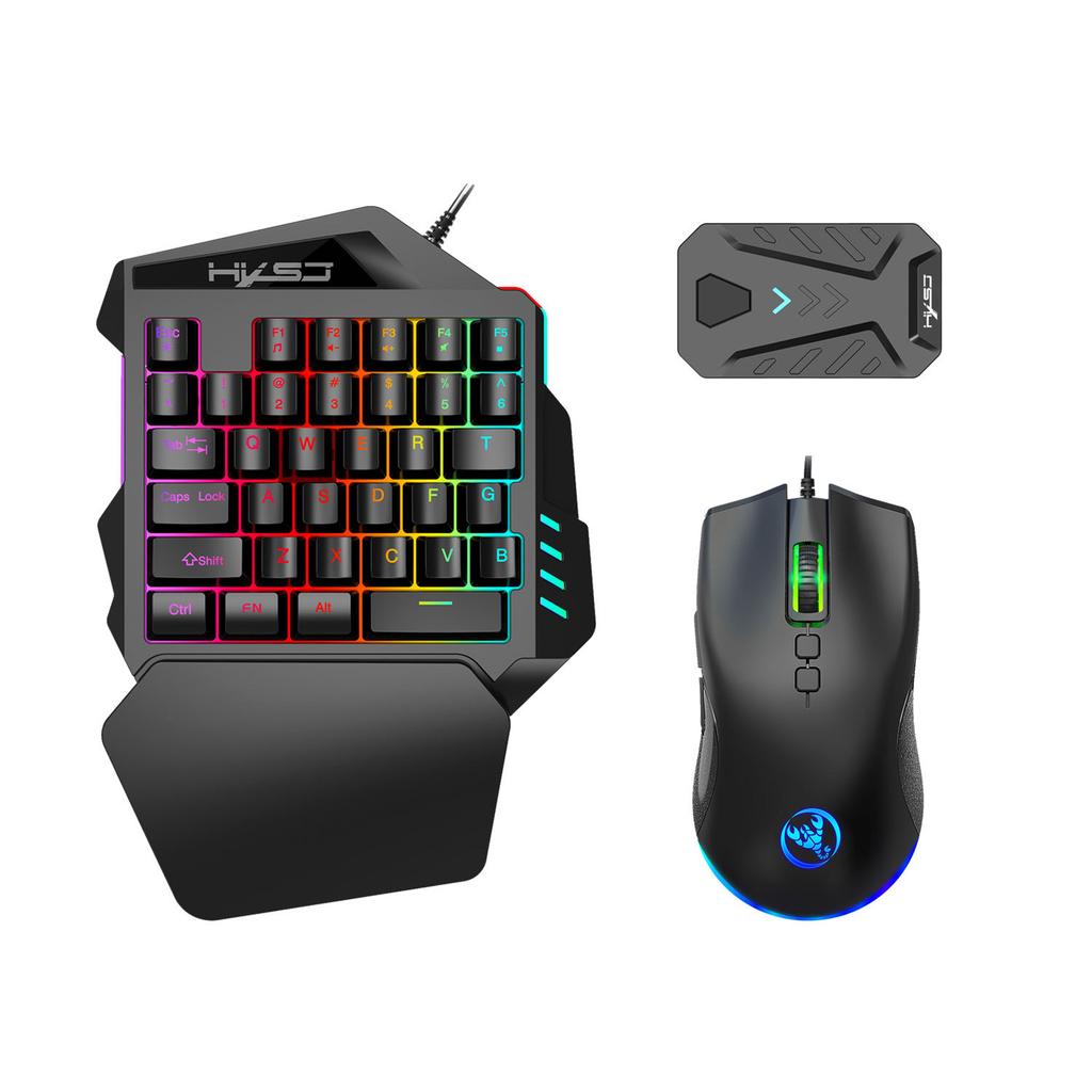 Android Wired Throne One Handed Keyboard And Mouse Set Game Converter PUBG Gun