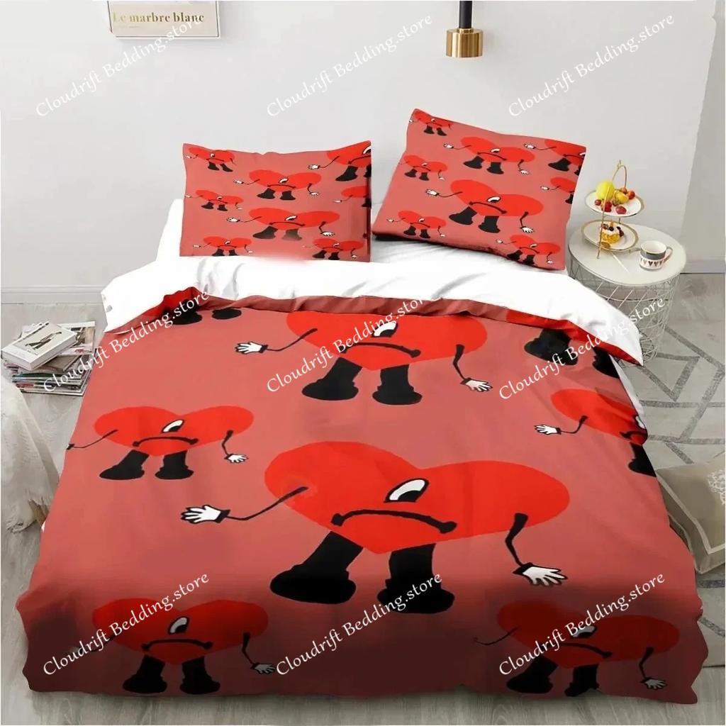 Funny Bad Bunny Un Verano Sin Ti Bedding Set Polyester Quilt Cover Pillowcase Comforter King Queen Size  Duvet Cover Bed Set
