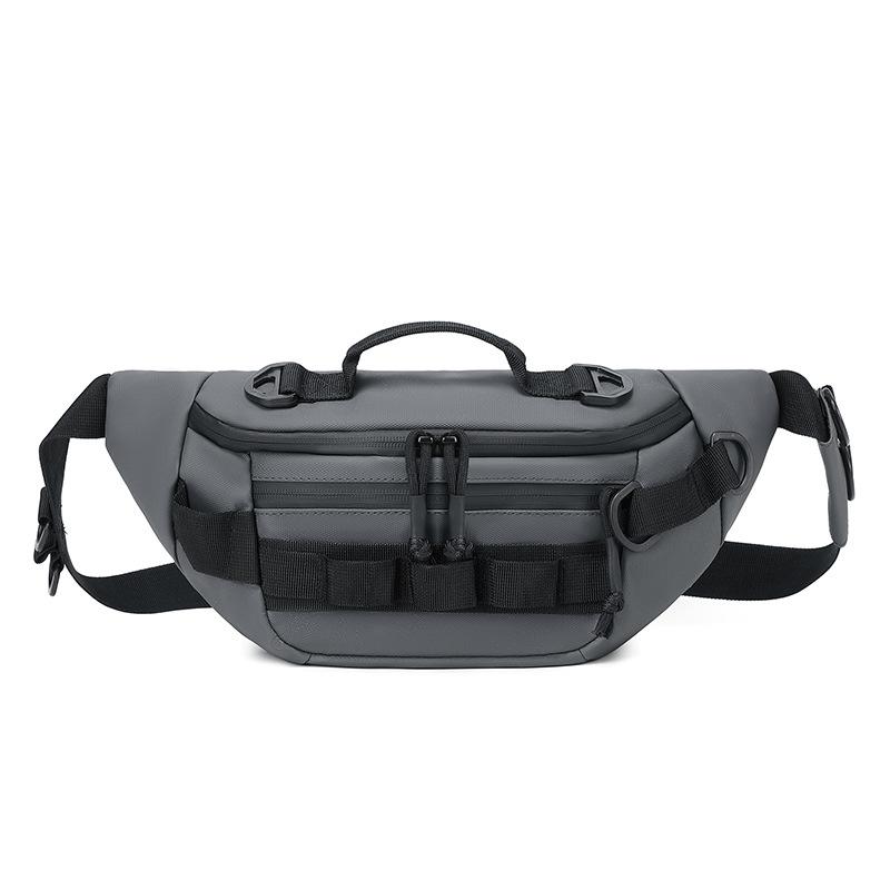 Fashionable Waist Bag, Men s New Multifunctional Fishing Bag, Lightweight Single Shoulder Crossbody Bag, Outdoor Sports Phone Bag серый