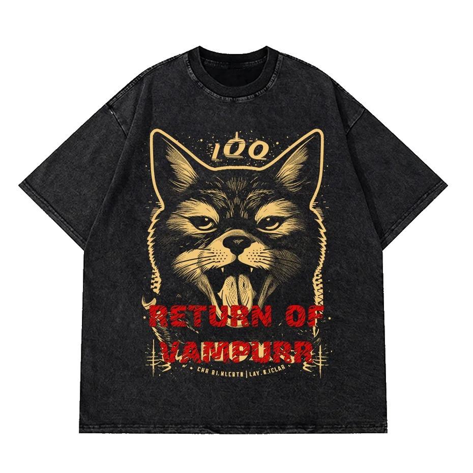 2026 Summer Fashion The Return of Vampurr T-Shirt Men Women O Neck Cool Summer T Shirts Short Sleeve Tees Hip Hop Streetwear Oversized Tshirt