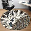 1pc Peacock Feather Office Round Area Rug, Under Office Chairs Bedroom Living Room Home Decor, Room Deco, Available in Various Sizes