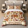 Wolf Fox Theme Custom Text Or Name 3Pcs Bedding Set 1 Flat Sheet & 2 Pillowcases Personalized Home Bedding