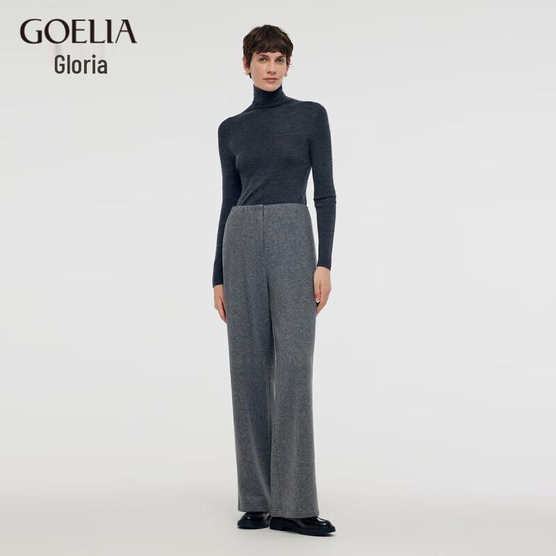 GOELIA Women's Winter Wool Blend Wide-Leg Pants