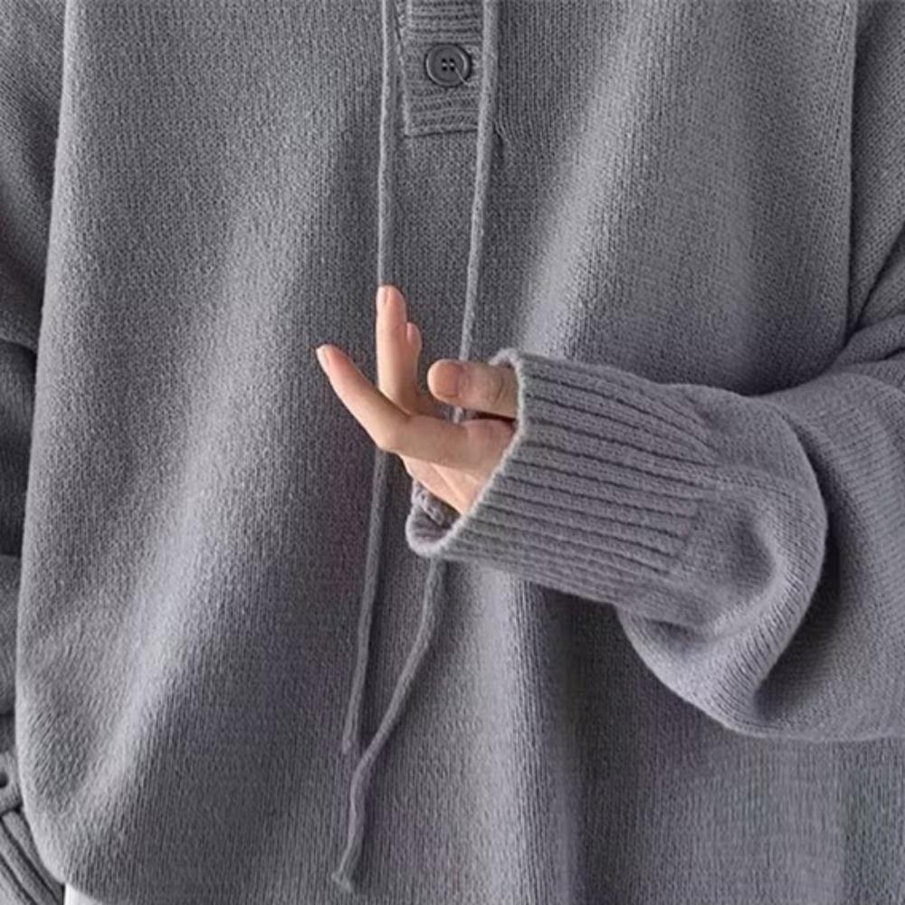 Pulover cu glugă pentru bărbați Toamnă/iarnă Stil vintage lejer Versatil Top tricotat Trendy Stil colegial Pulover îmbrăcăminte casual